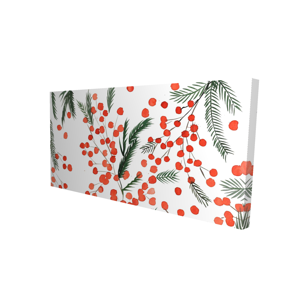 2080-2448-HO9 24 x 48 in. Mistletoe Leaf Pattern - White Trees Canvas for Home Decor