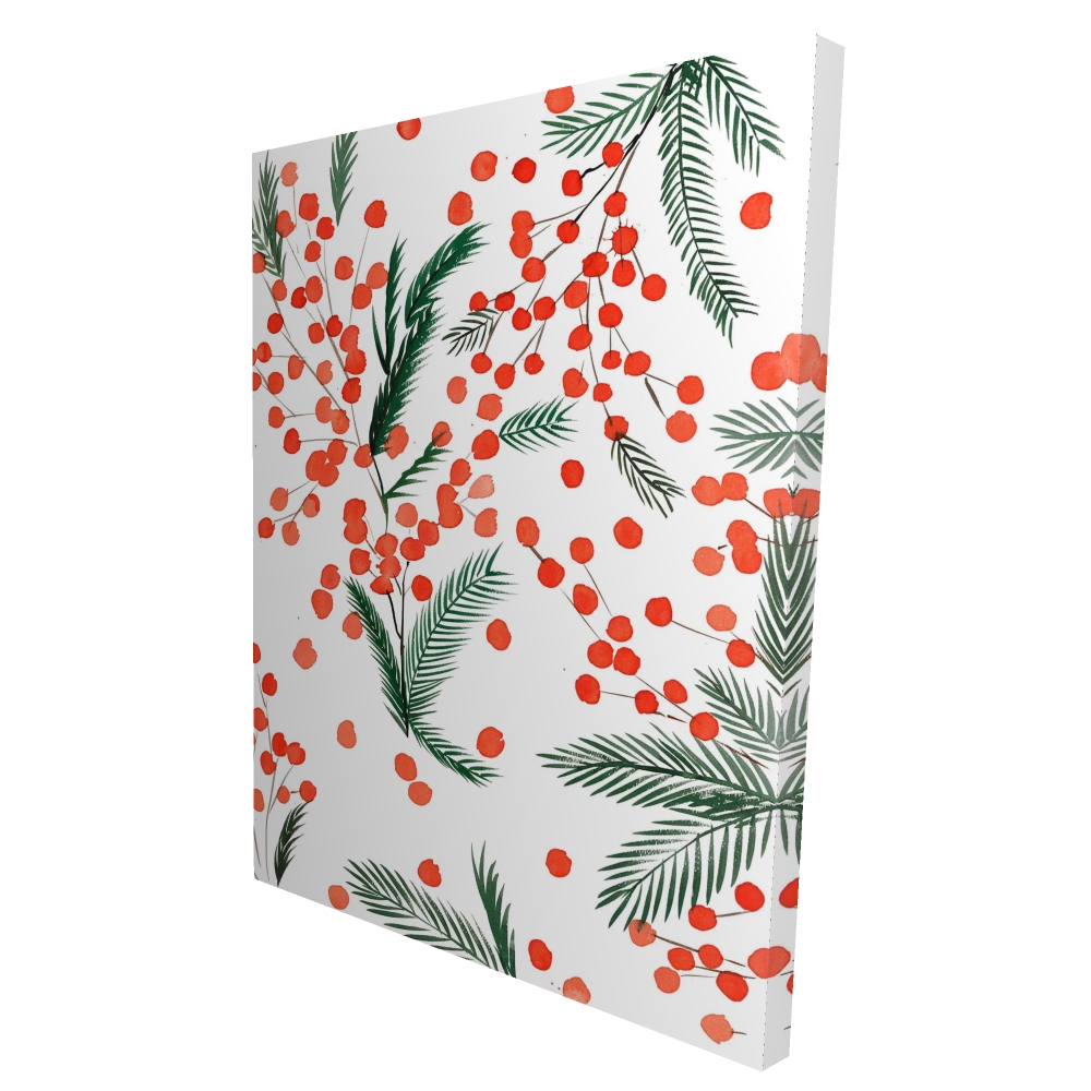 2080-4836-HO9 36 x 48 in. Mistletoe Leaf Pattern - Illustrative Seasons Canvas Decor