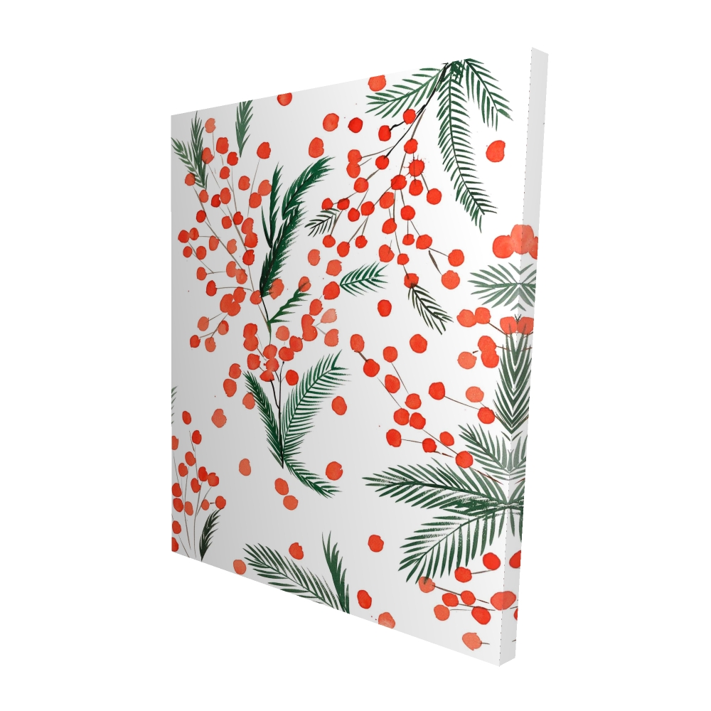 2080-6048-HO9 48 x 60 in. Mistletoe Leaf Pattern - White Trees Canvas Home Decor