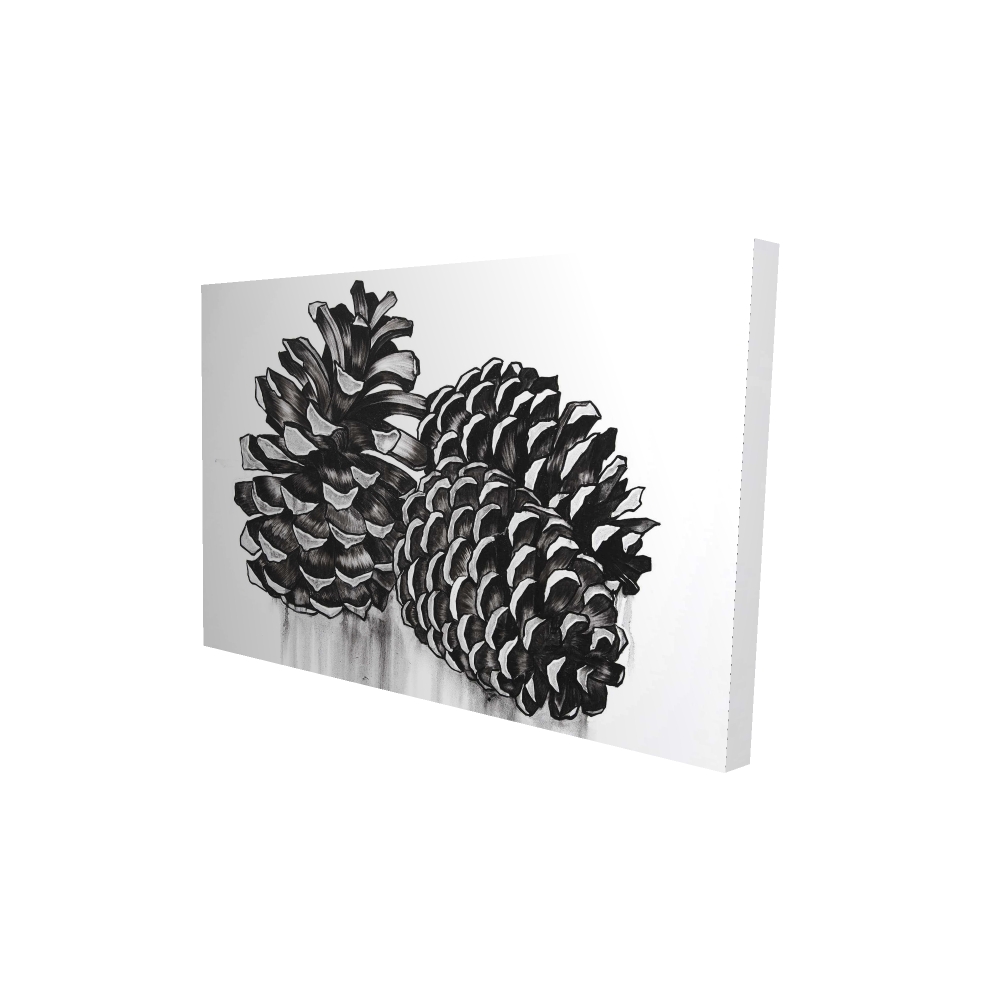 2080-2436-MI100 24 x 36 in. Three Small Pine Cones - Rustic Bedroom Canvas Decor