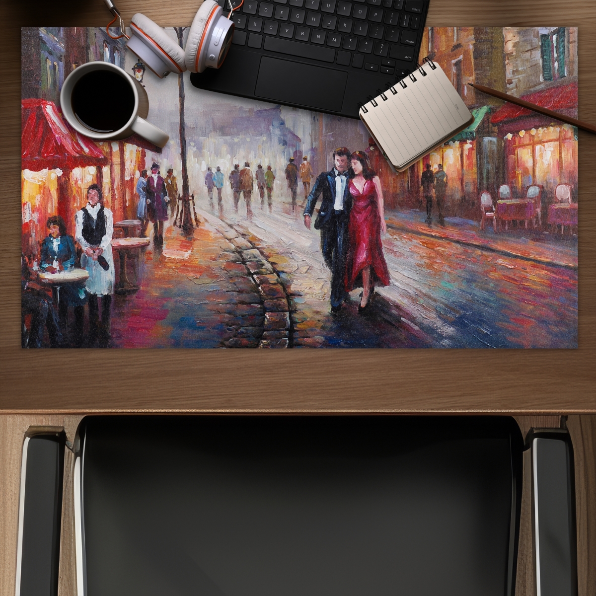 C1DM14249ZK7UT 14 x 24 in. Dressed Up Couple - Romantic Blue Gaming Mat for Home Decor