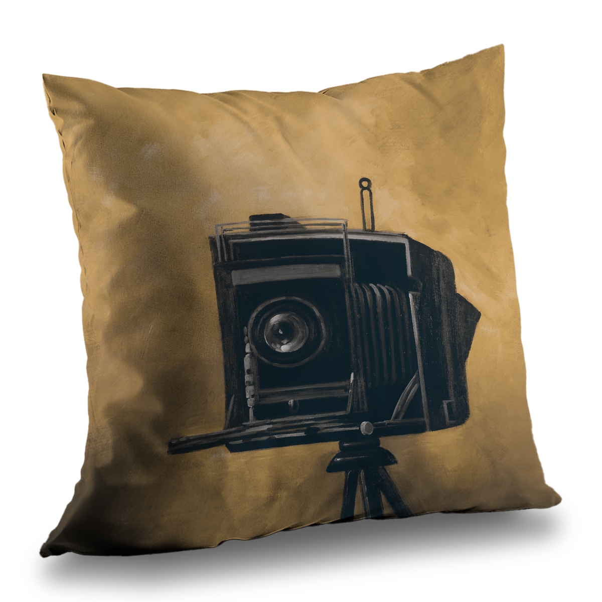 C1PC141472Q2BF 14 x 14 in. Vintage Camera Rustic Blue Poly Twill Throw for Home Decor