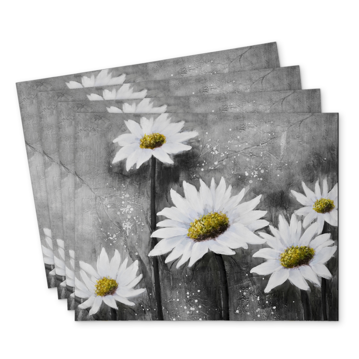 Picture of Begin Home Decor C4PP141877OT1V 14 x 18 in. Daisies Polyester Placemat - Stylish Home Decor Accent - Set of 4