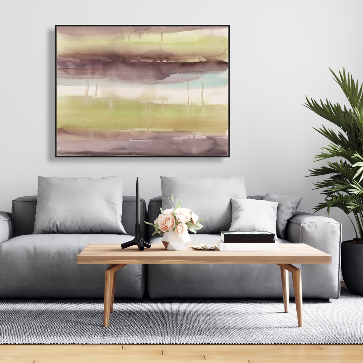 C1FC3648T207PQ 36 x 48 in. Beautiful Stripes - Office Shapes Framed Canvas Home Decor