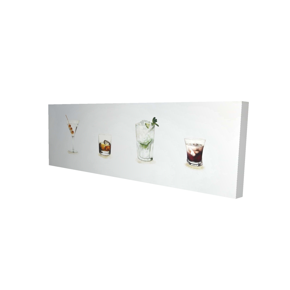 2080-2060-GA118 20 x 60 in. Cocktails - Beige Man Cave Canvas for Home Decor - Stylish Art