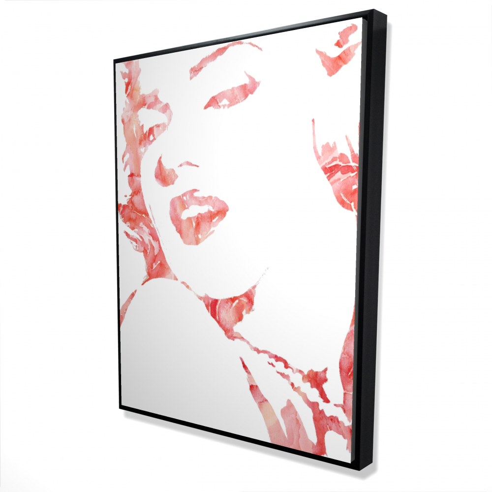 2081-4836-FI20-2 36 x 48 in. Glamor Marilyn Monroe Red Framed Canvas for Home Decor