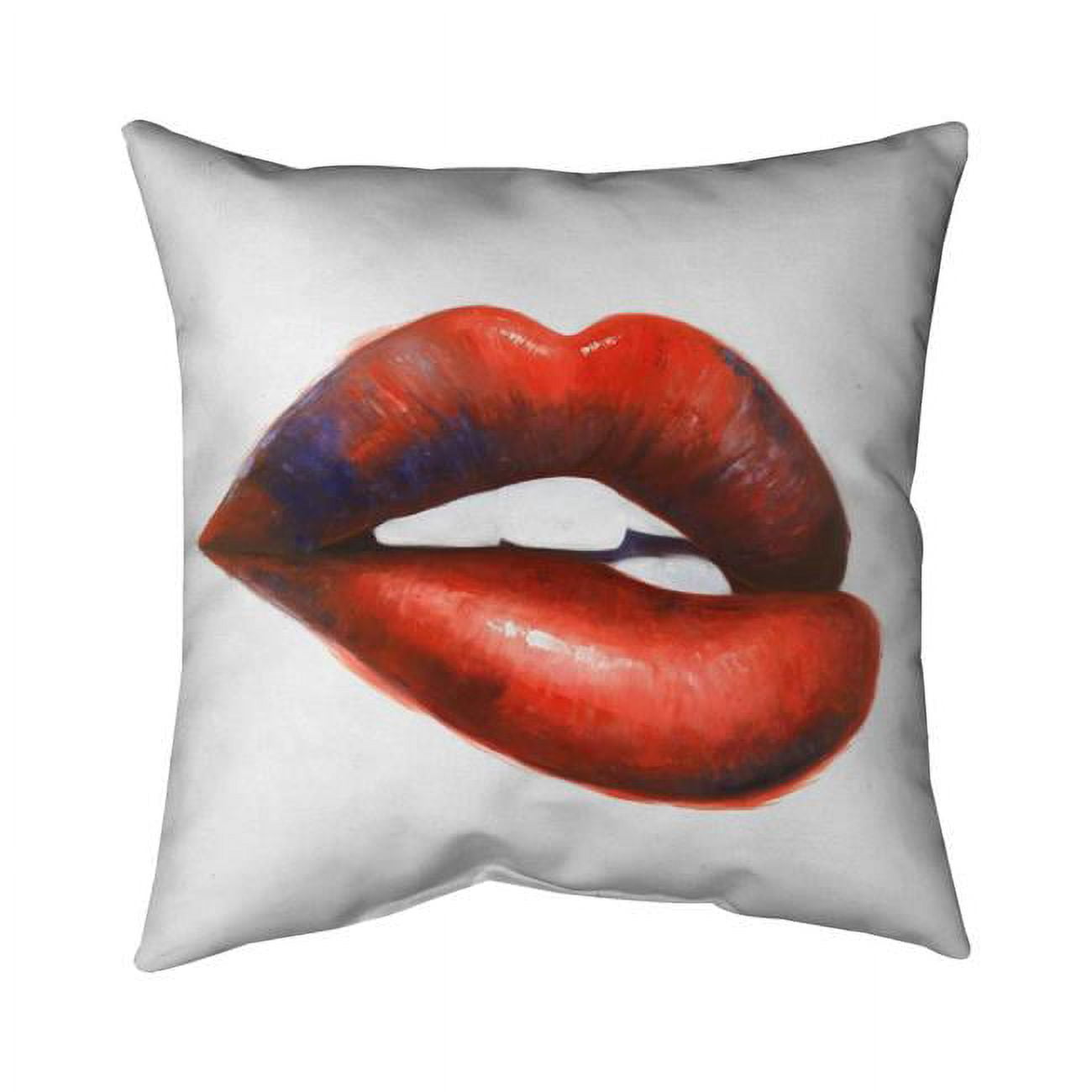18 x 18 in. Beautiful Red Mouth-Double Sided Print Indoor Pillow