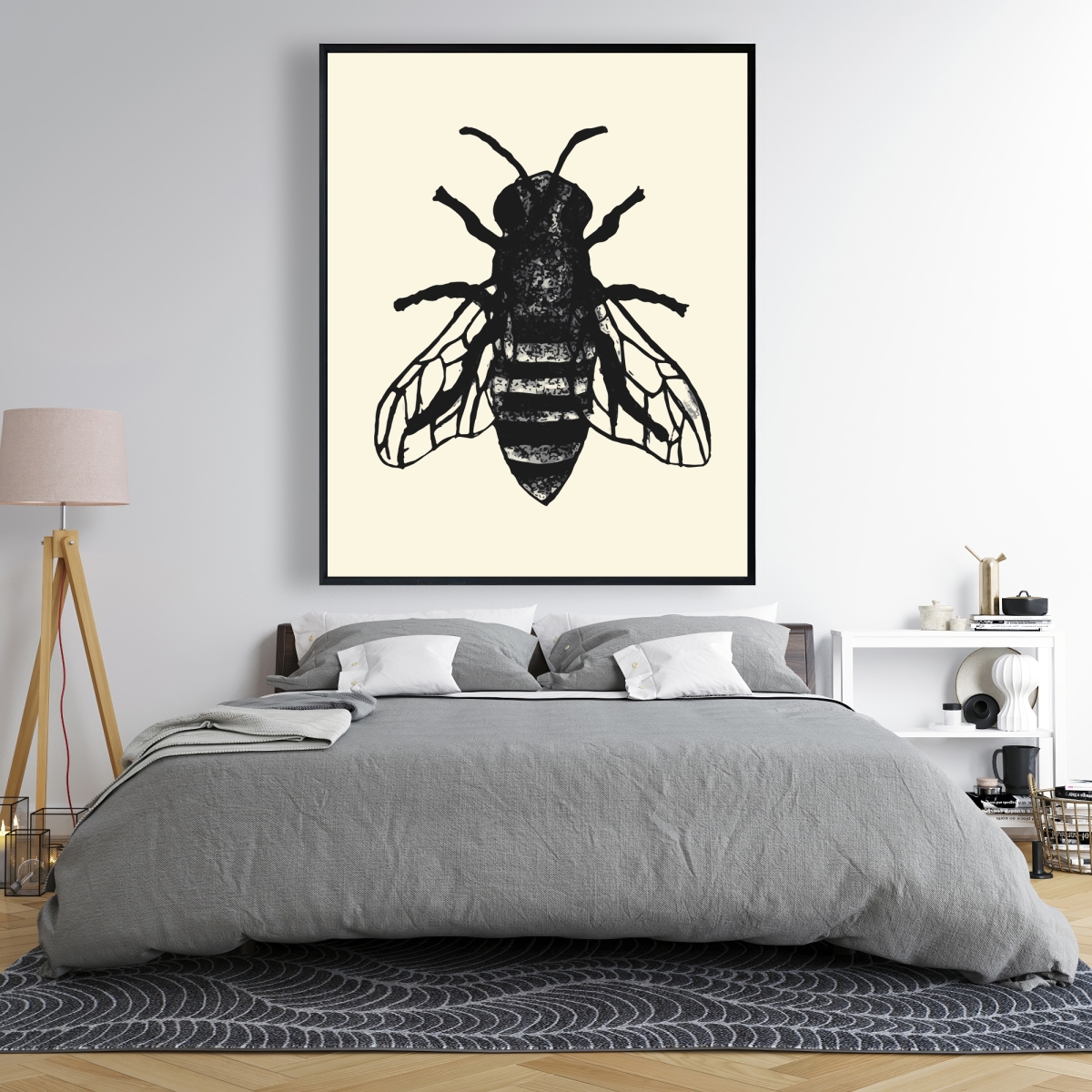 C1FC48607PJT74 48 x 60 in. Bee - Animals Office Framed Canvas for Home Decor