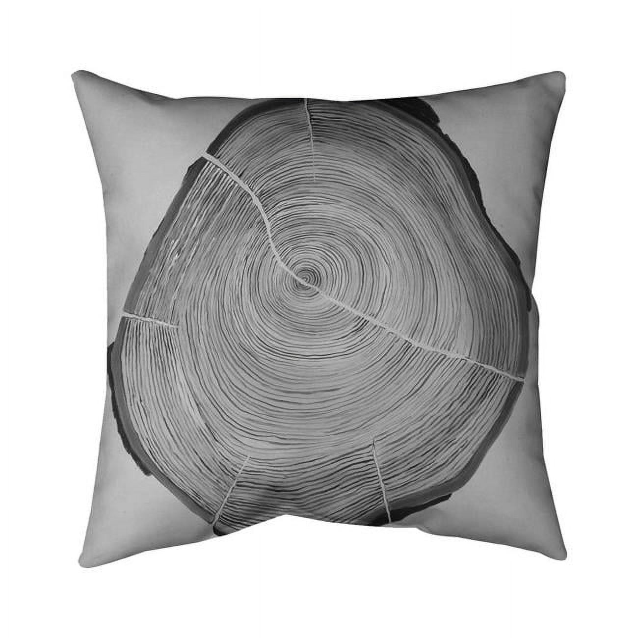 18 x 18 in. Greyscale Wood Log-Double Sided Print Indoor Pillow