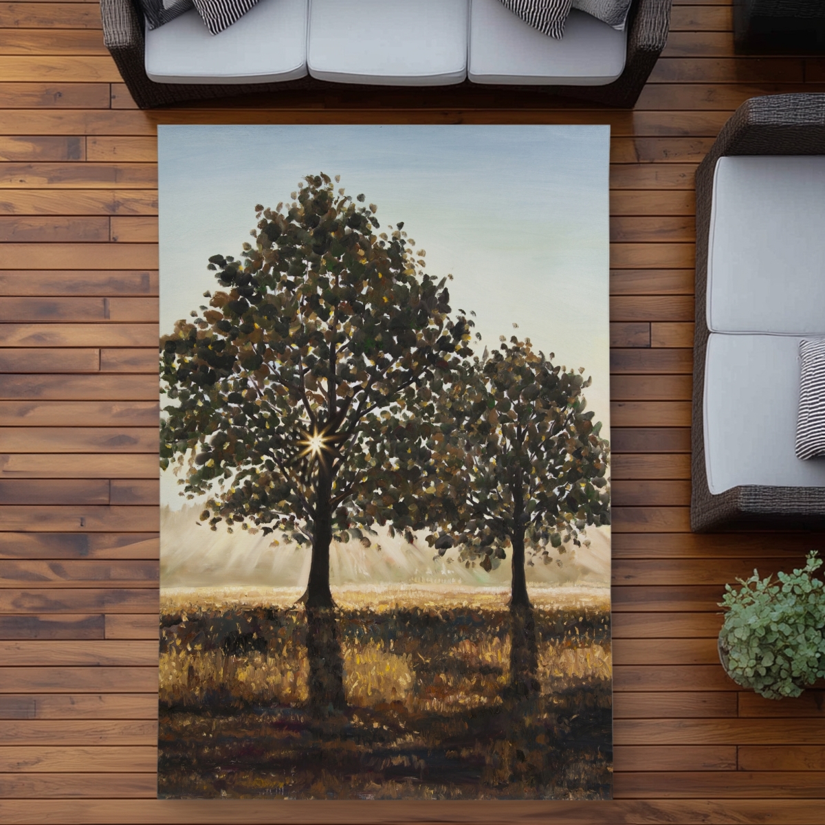 C1ROAR57P0H82K 5 x 7 ft. Trees in the Countryside - Outdoor Area Rug for Home Decor - Rectangle