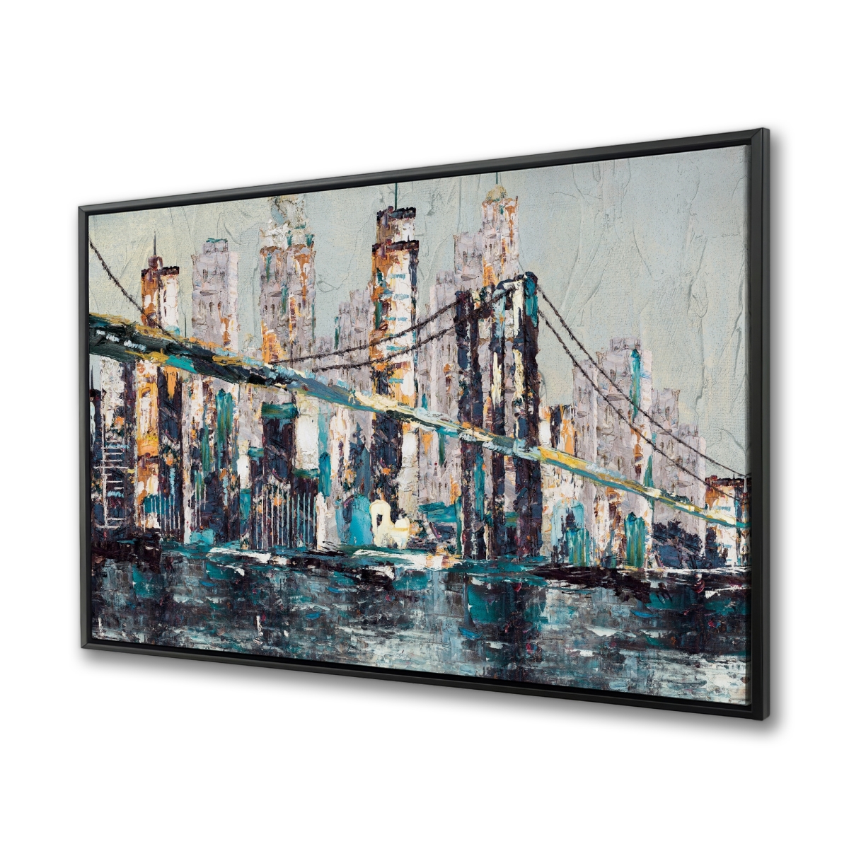 C1FC36484AQUVJ 36 x 48 in. Abstract & Texturized Bridge - Bedroom Architecture Canvas Art