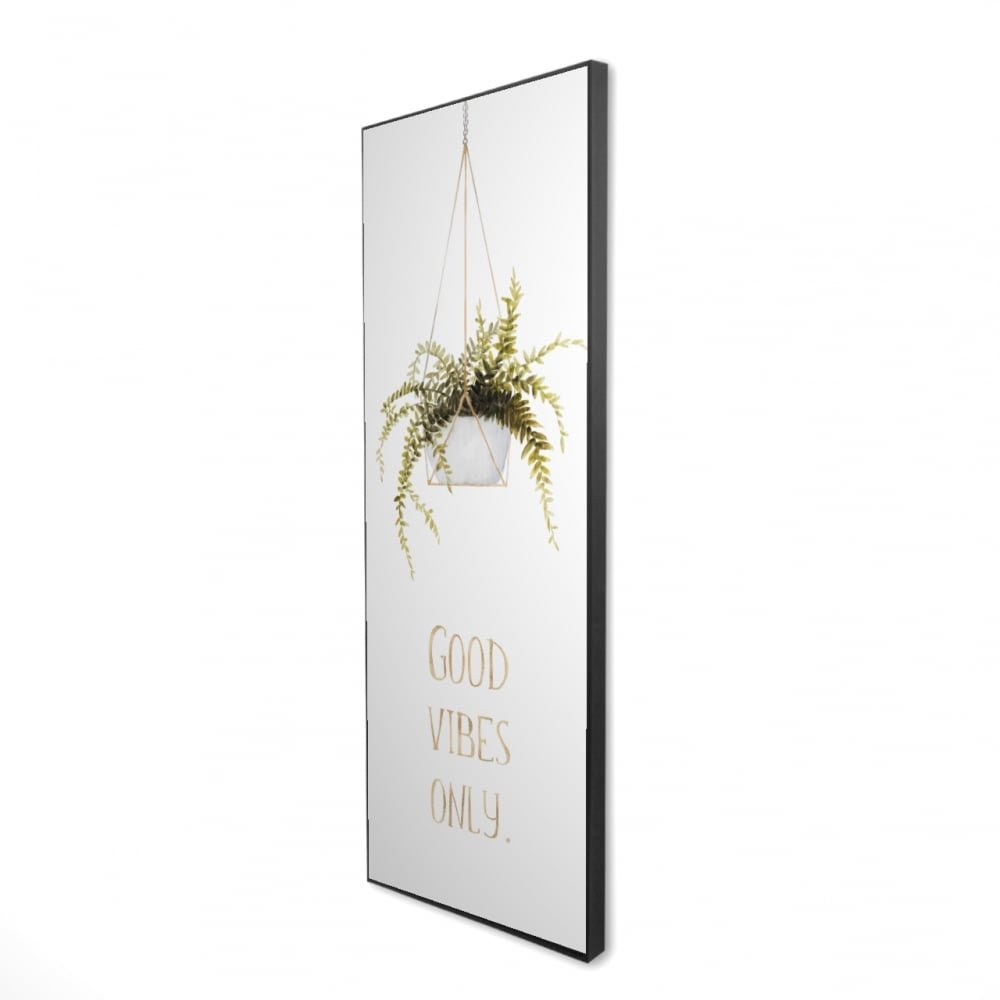 2081-6020-FL307-1 20 x 60 in. Good Vibes Only - Green Hygge Framed Canvas for Home Decor