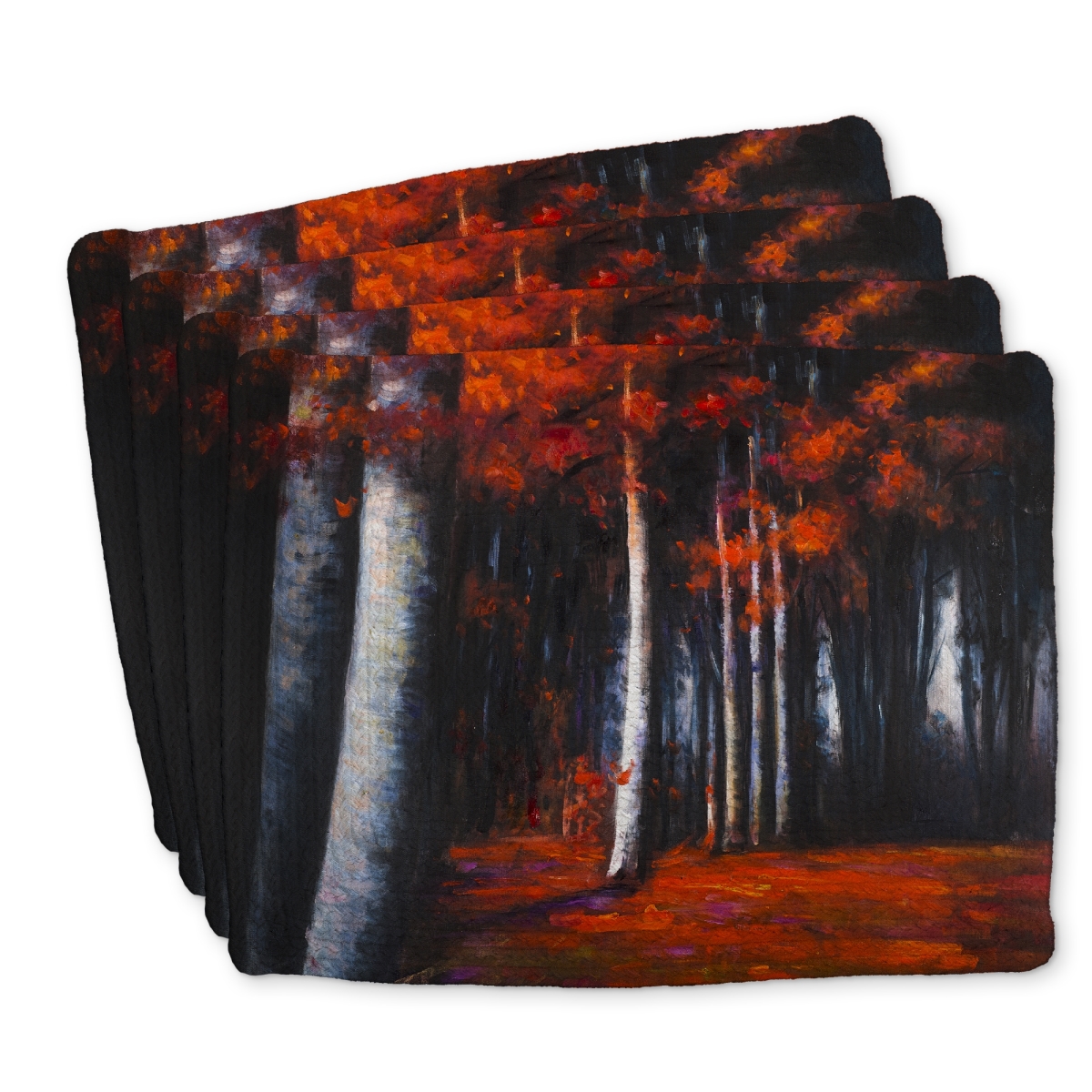 Picture of Begin Home Decor C4BP141819SGYP 14 x 18 in. Mysterious Forest Braided Polyester Placemat - Home Decor - Set of 4