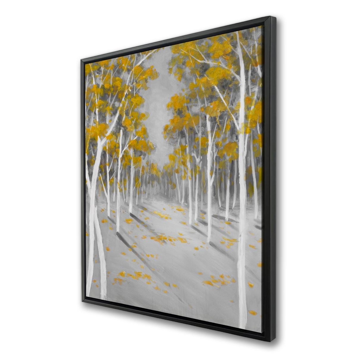 C1FC3648BGSAR4 36 x 48 in. Yellow Birch Forest - Gray Office Framed Canvas - Home Decor