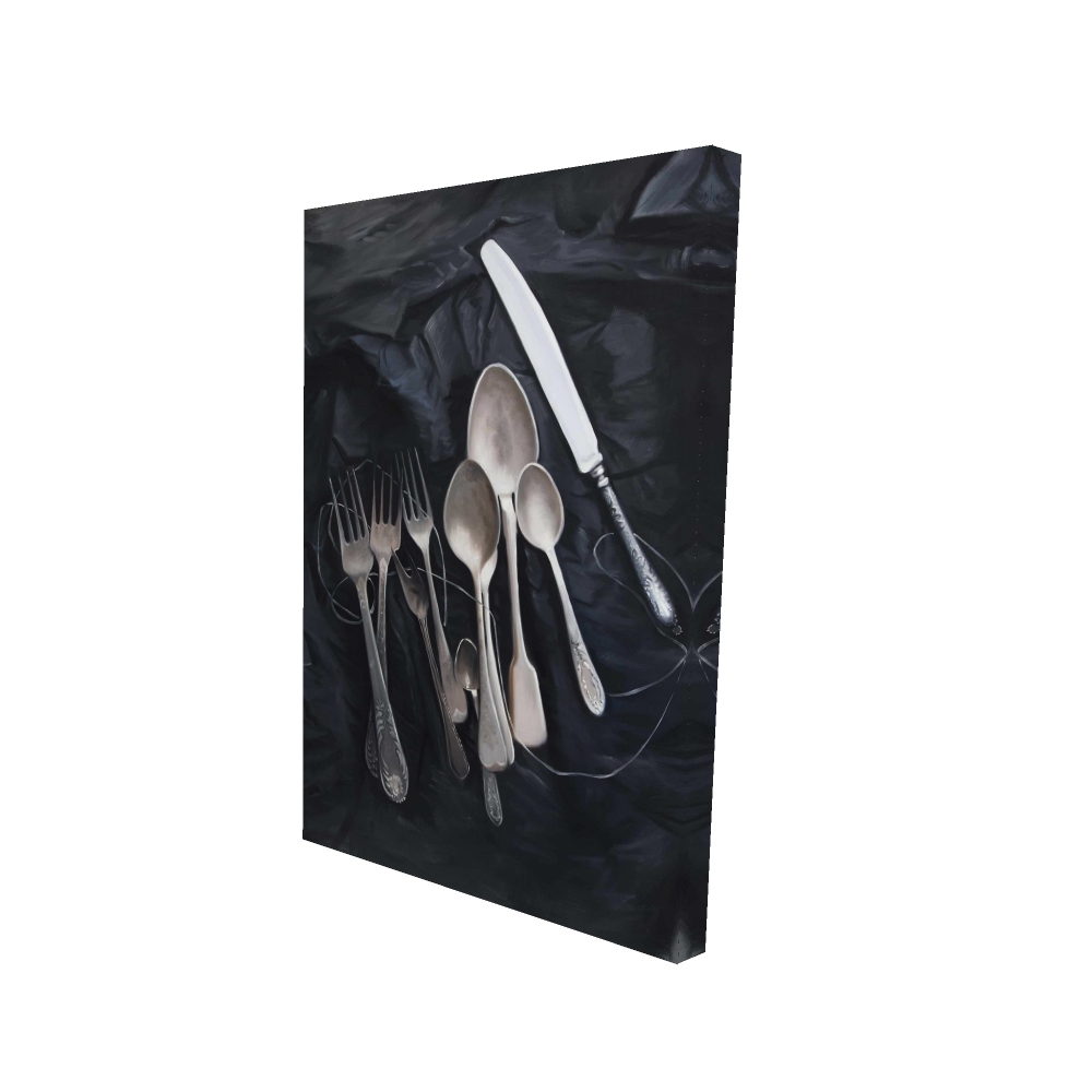 2080-3624-SL27 24 x 36 in. Vintage Cutlery Still Life Canvas - Home Decor Art Print