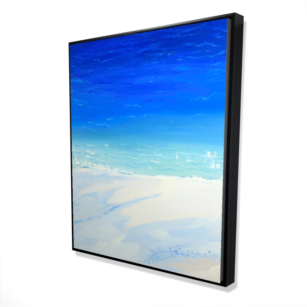 2081-6048-TV9 48 x 60 in. Satellite View of the Ocean - Turquoise Bathroom Canvas Art