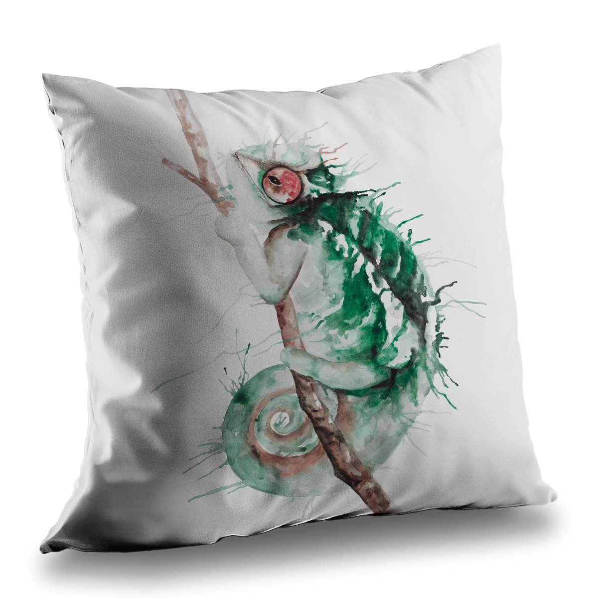C1PC141483GRA8 14 x 14 in. Watercolor Chameleon - Poly Twill Throw for Home Decor