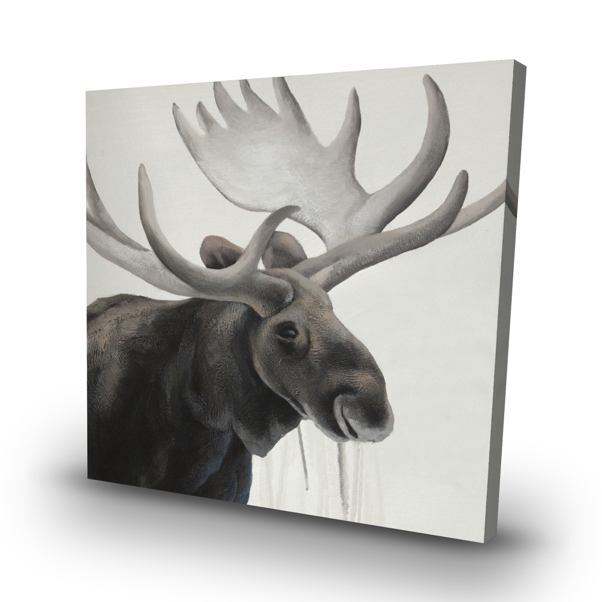C1RC3232LNBESD 32 x 32 in. Rustic Moose - Office Wildlife Canvas for Home Decor