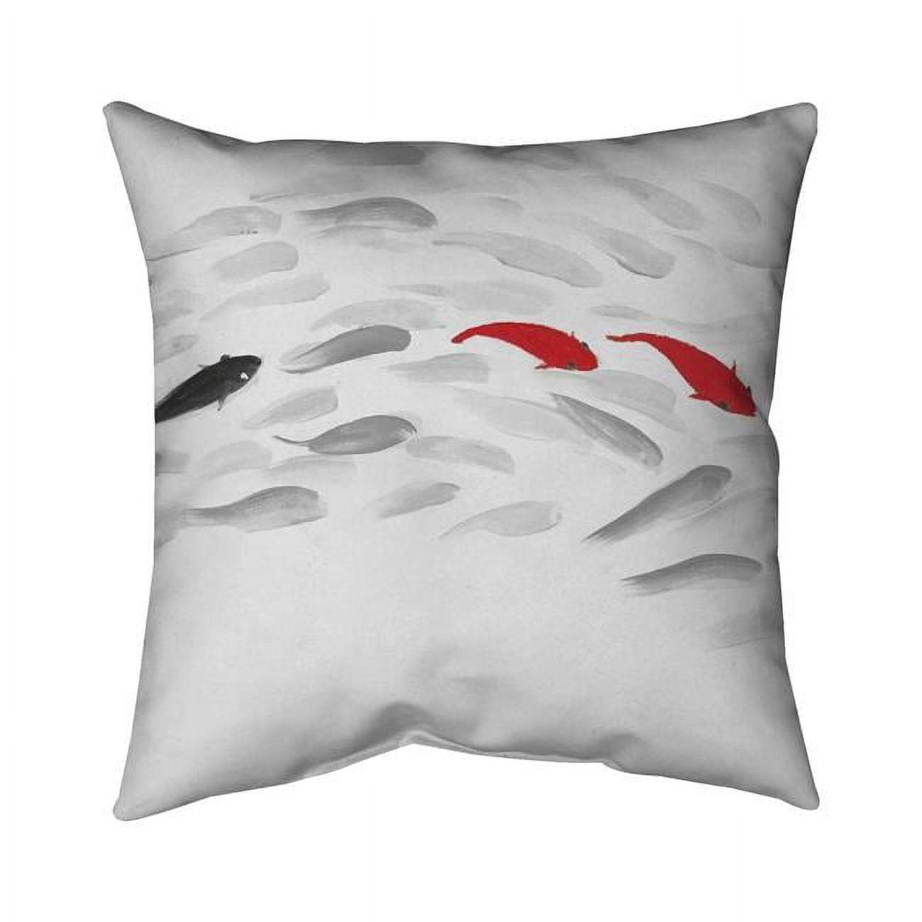 20 x 20 in. Swimming Fish Wave-Double Sided Print Indoor Pillow