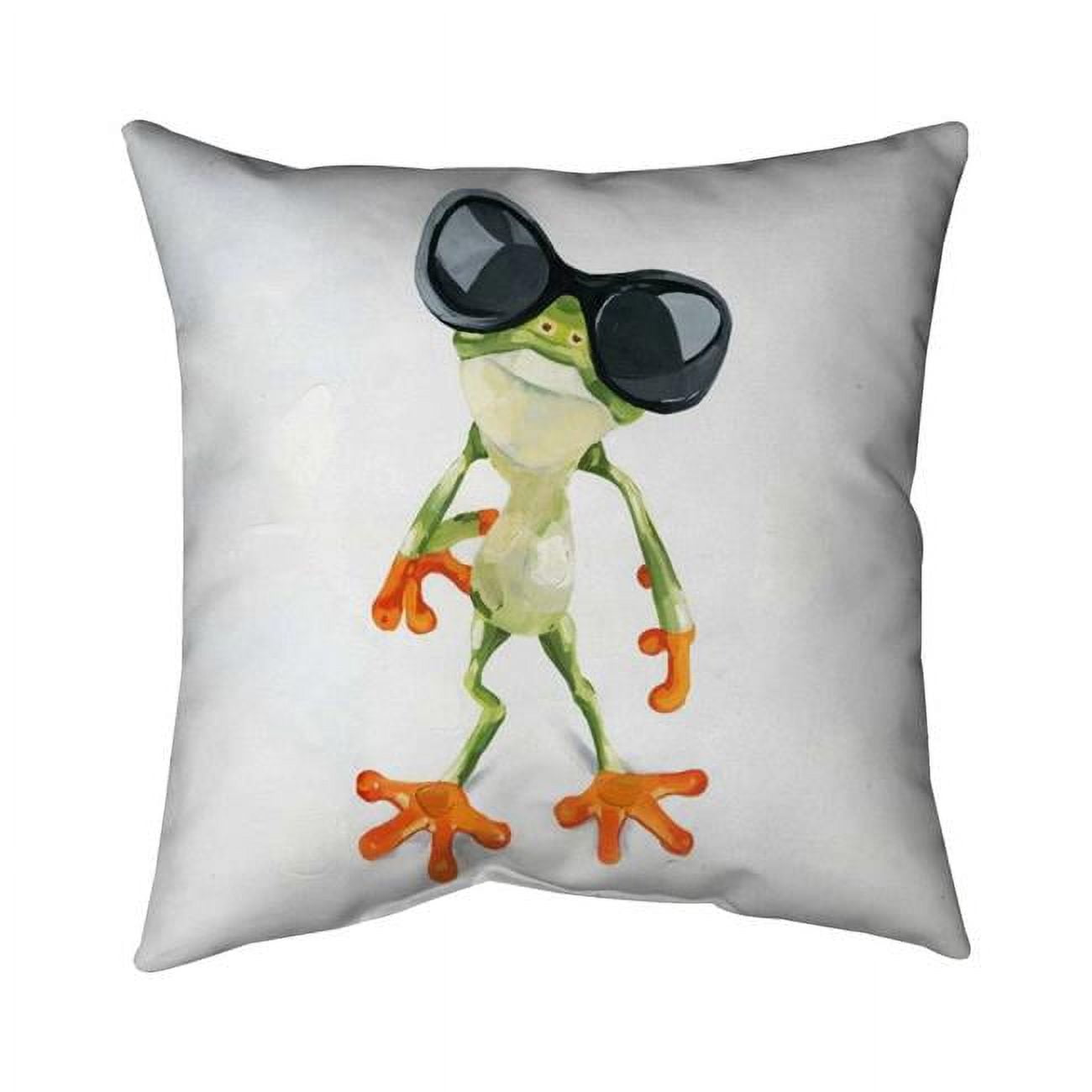 20 x 20 in. Funny Frog with Sunglasses-Double Sided Print Indoor Pillow