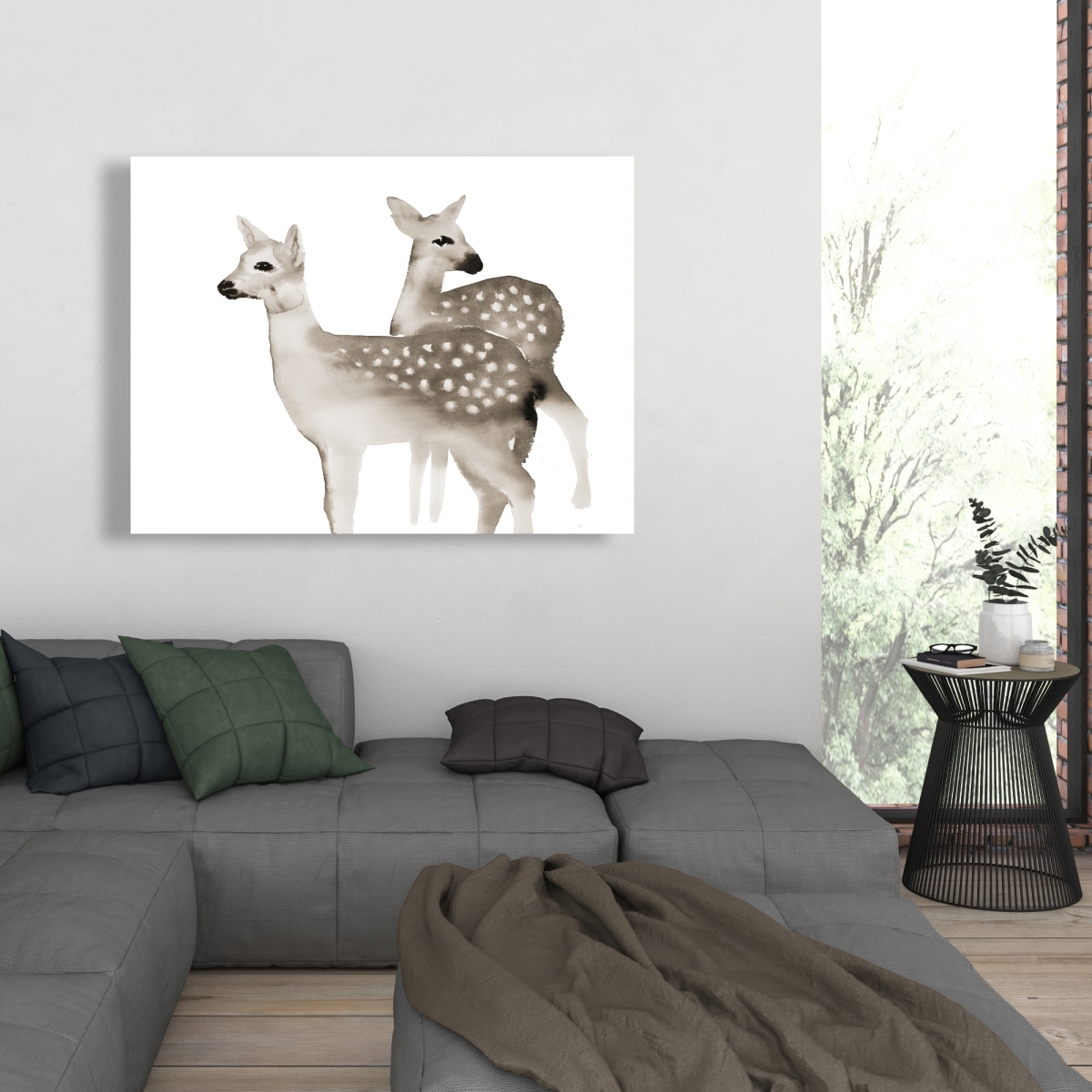 C1RC3648Y3822X 36 x 48 in. Brown Faons - Wildlife Brown Canvas for Home Decor - Art