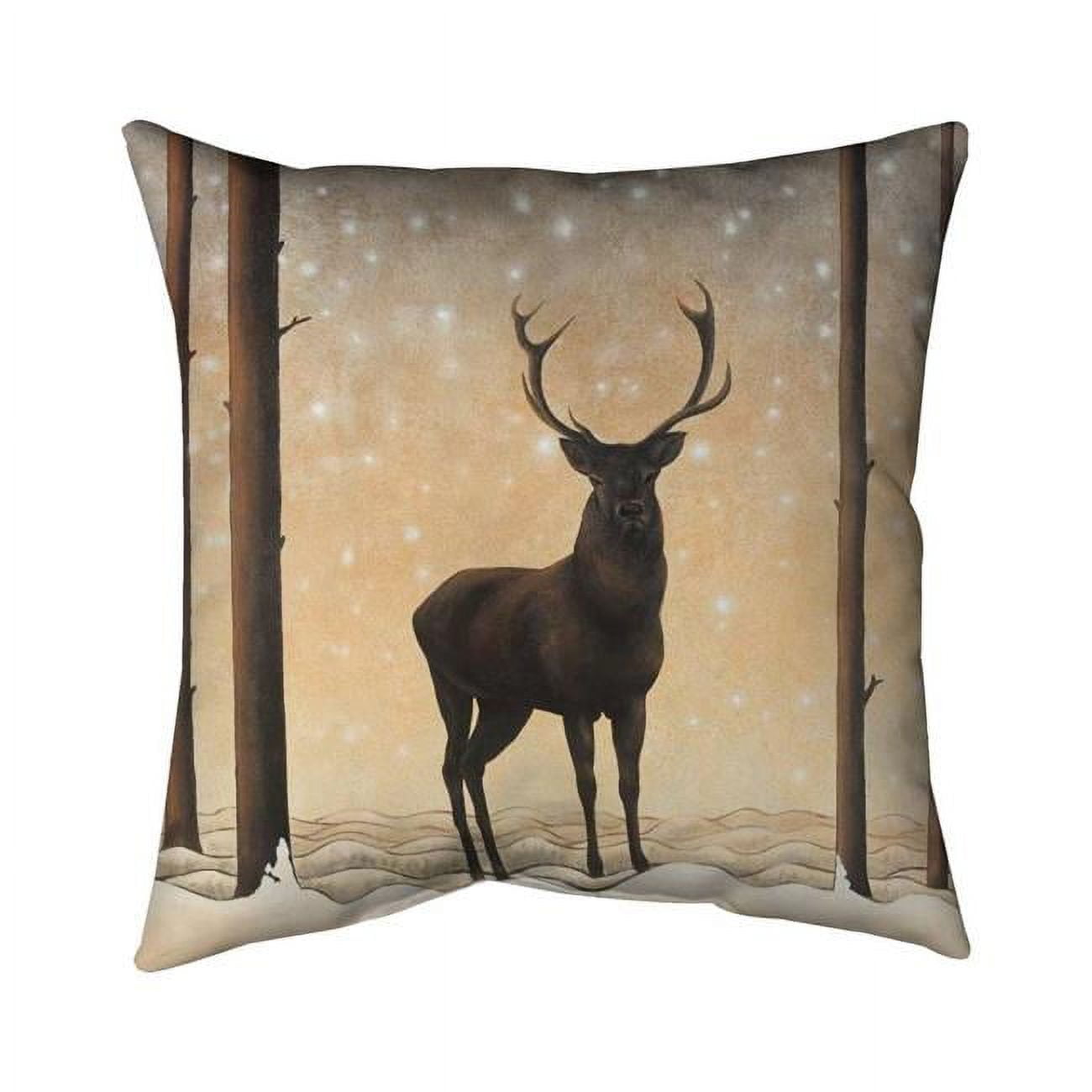 20 x 20 in. Roe Deer In Winter-Double Sided Print Indoor Pillow