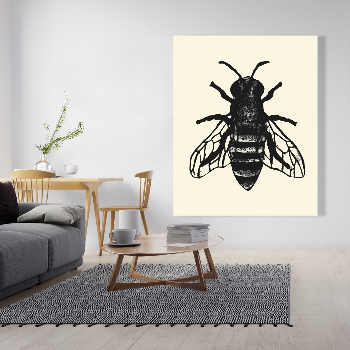 C1RC4860FN112Z 48 x 60 in. Bee Office Beige Canvas - Elegant Home Decor Accent Piece