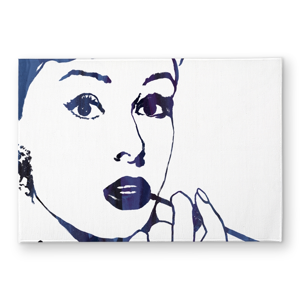 CODM17248EA1W9 17 x 24 in. Audrey Hepburn Cigarillo Door Mat - Office Classic Blue Decor