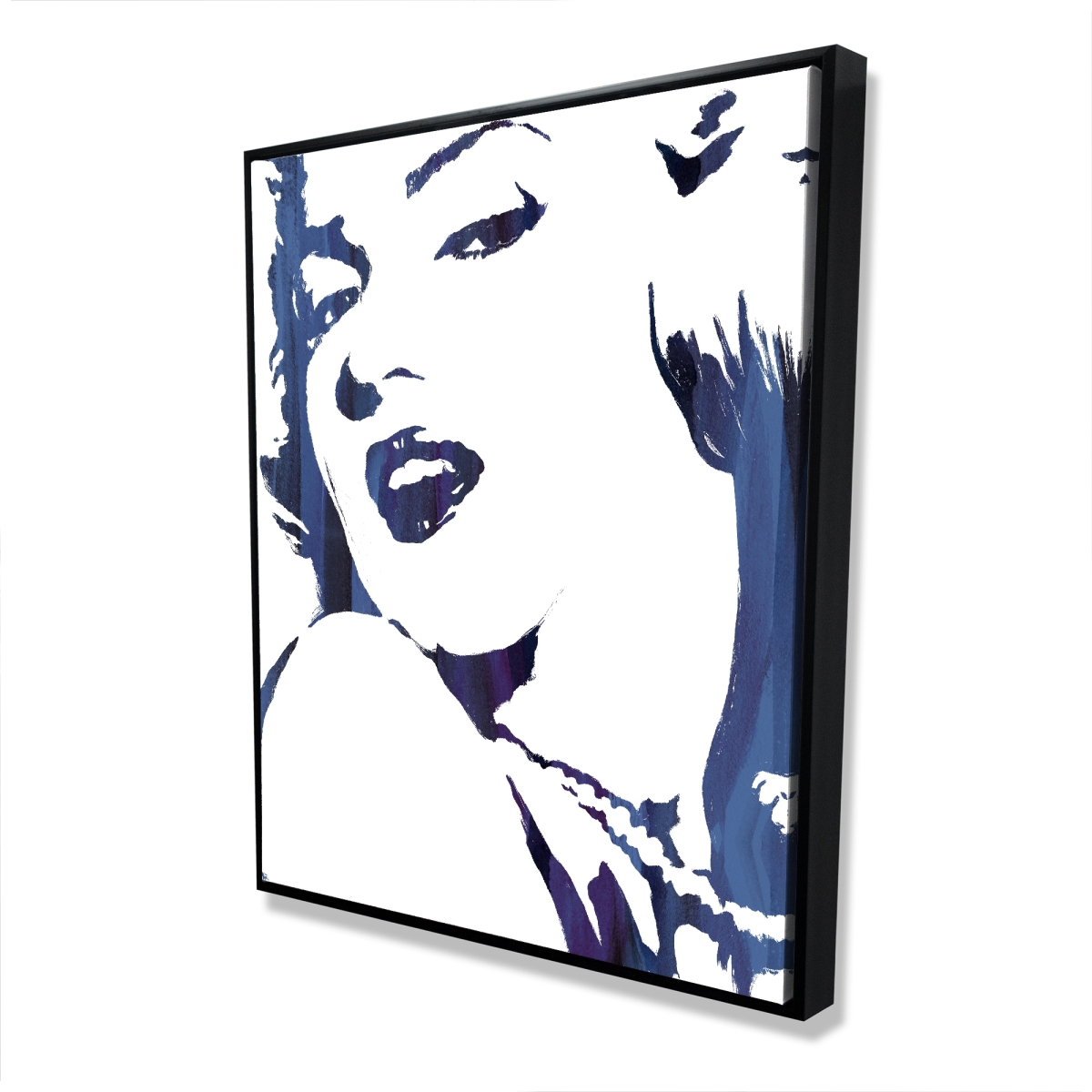 C1FC4860W2XARG 48 x 60 in. Marilyn Monroe in Blue - Figurative Beauty Framed Canvas Art