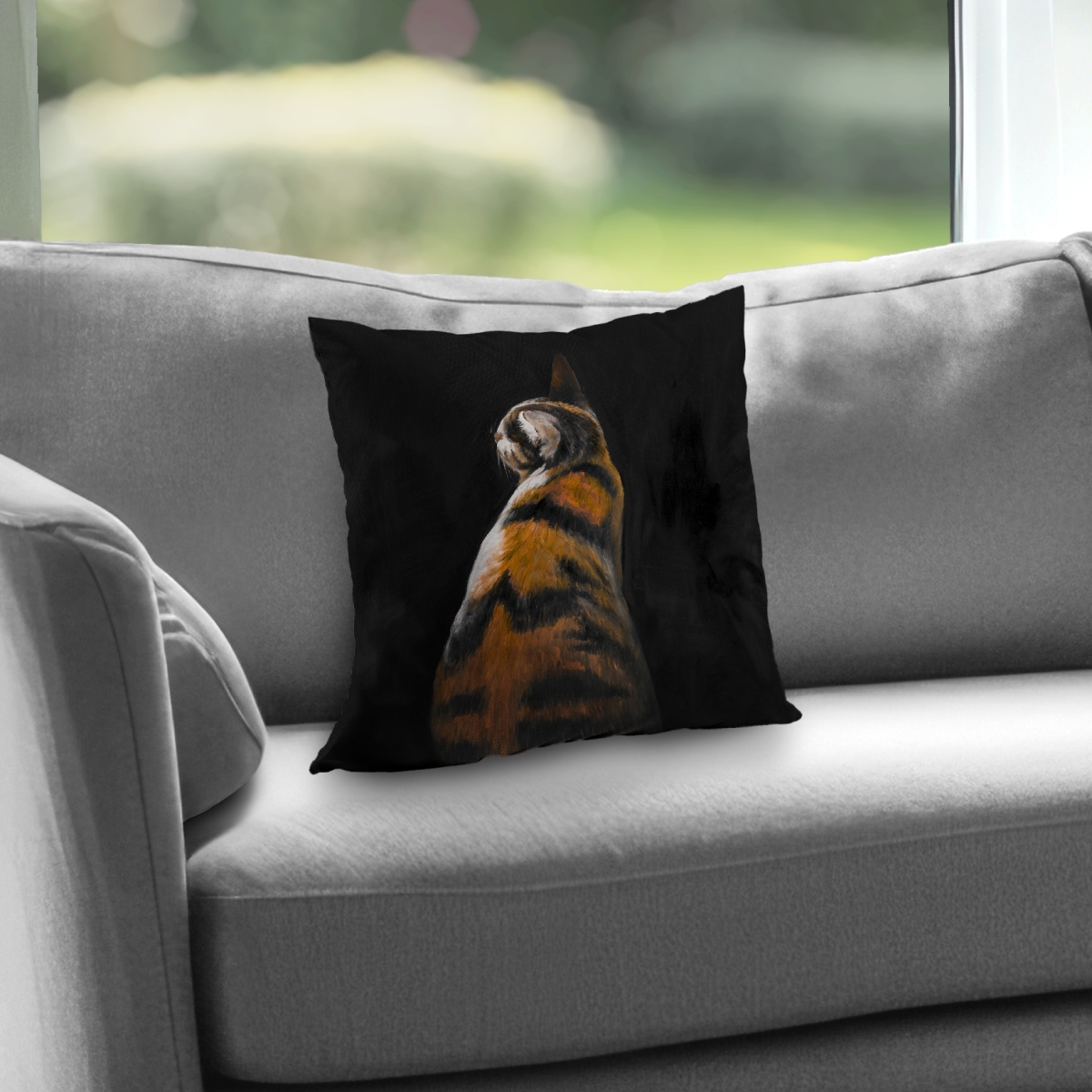 C1PC1414LTYJXU 14 x 14 in. Spotted Cat Modern Animals Poly Twill Throw - Home Decor