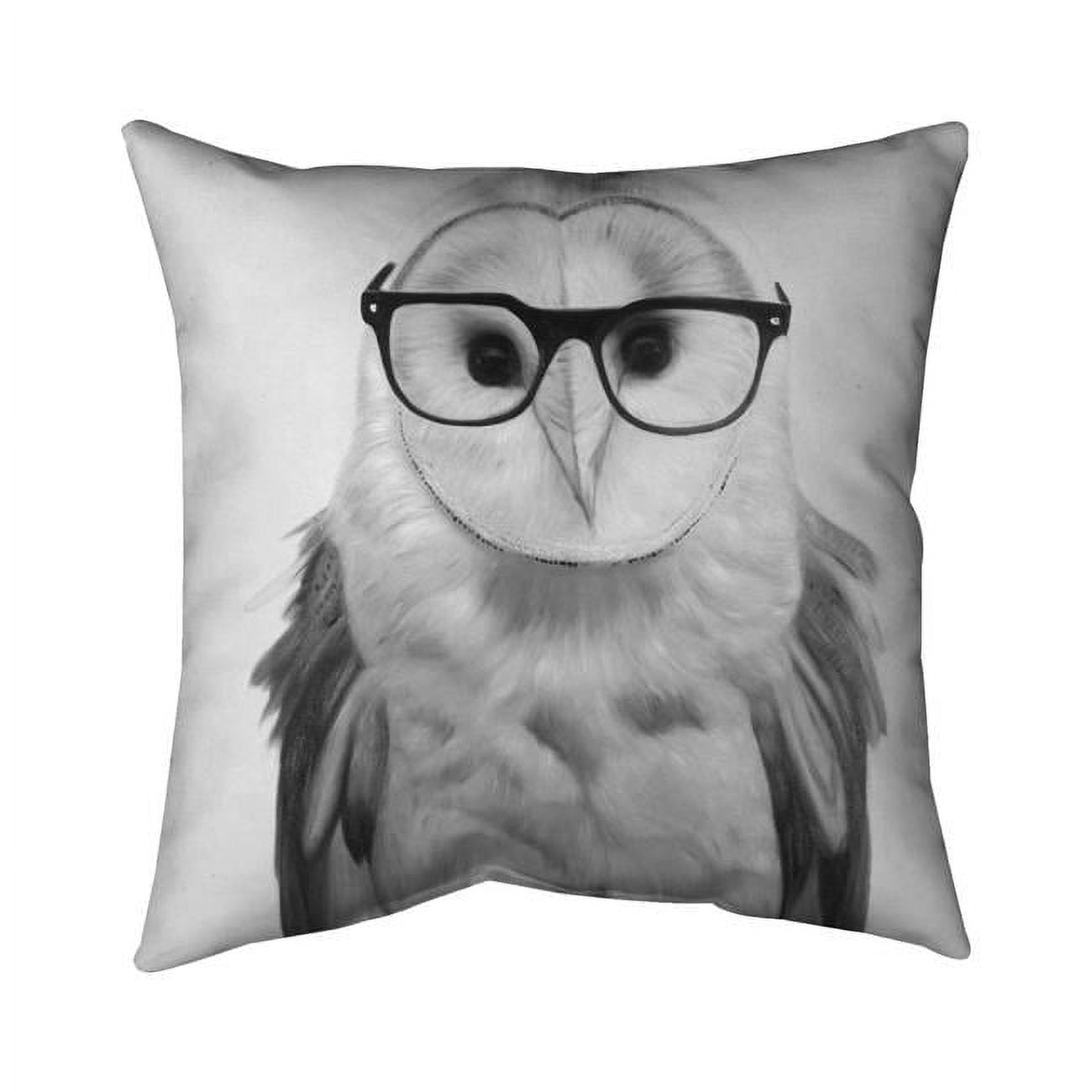 20 x 20 in. Realistic Barn Owl with Glasses-Double Sided Print Indoor Pillow