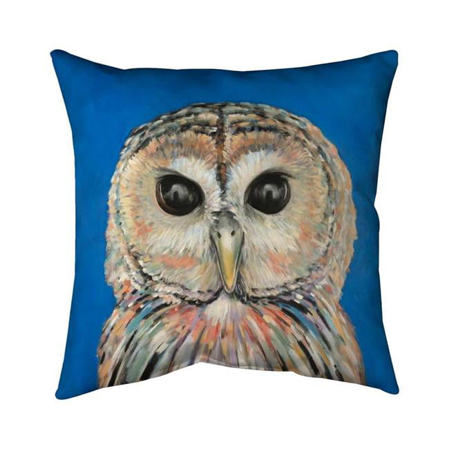 20 x 20 in. Colorful Spotted Owl-Double Sided Print Indoor Pillow