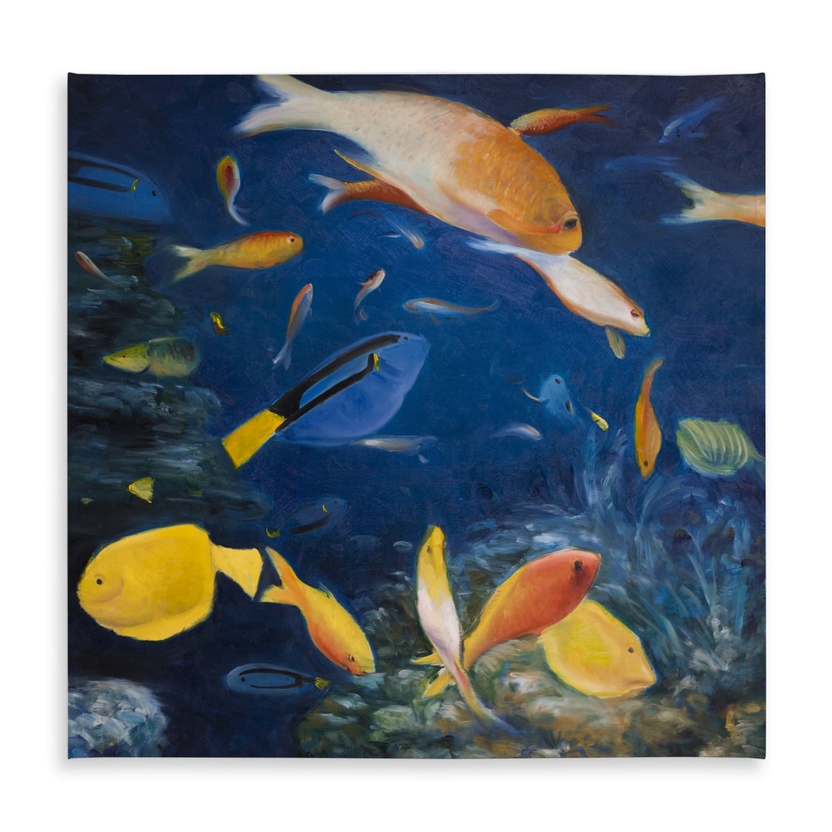 Picture of Begin Home Decor C1TC5858WC07FO 58 x 58 in. Colorful Fish Under the Sea Tablecloth - Indoor Outdoor Decor