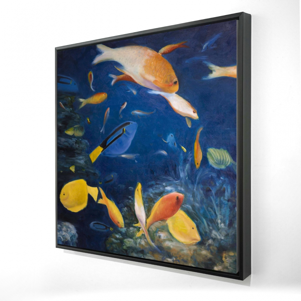 2081-3636-AN169 36 x 36 in. Colorful Fish Under the Sea - Marine Canvas Home Decor