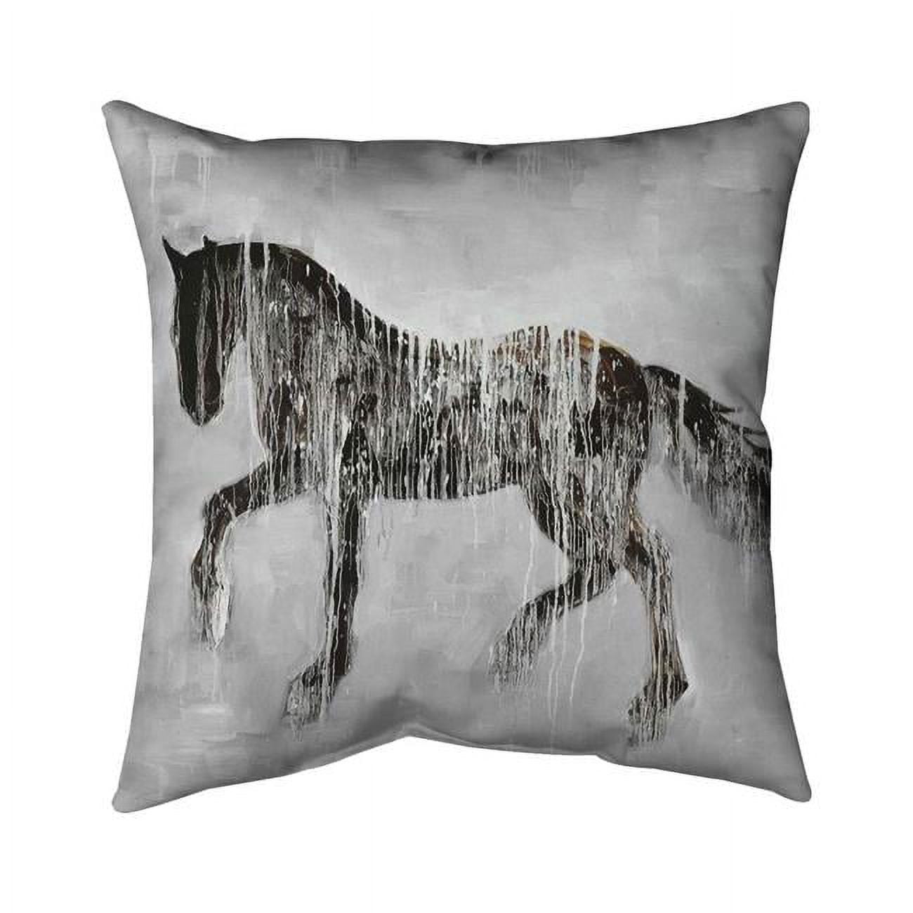 20 x 20 in. Horse Brown Silhouette-Double Sided Print Indoor Pillow