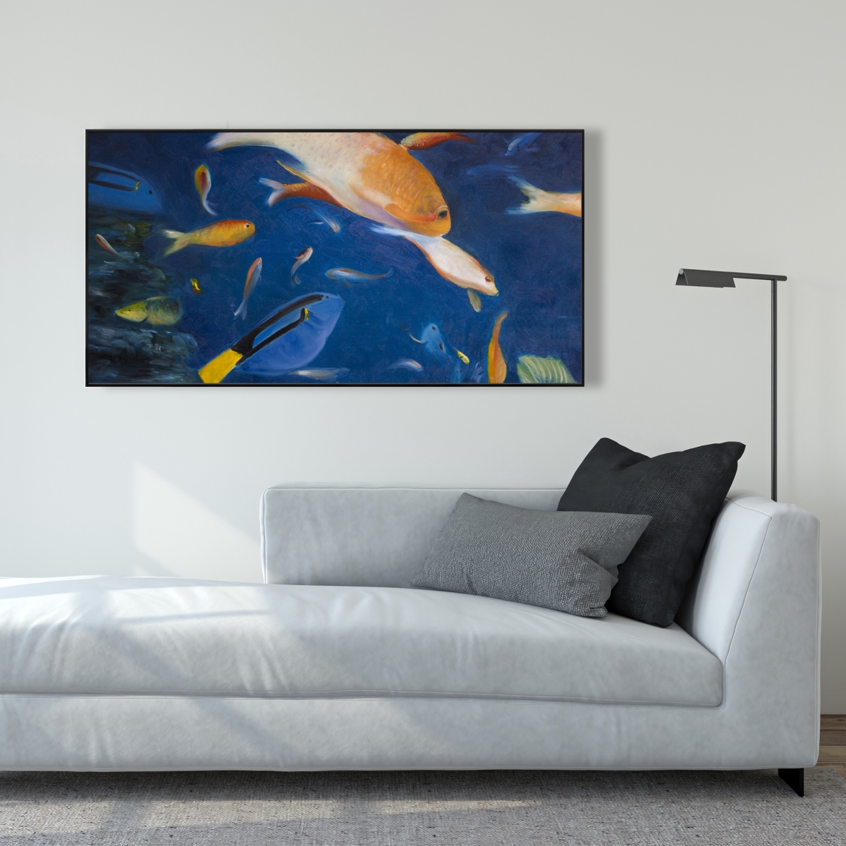 C1FC2448DQDTNQ 24 x 48 in. Colorful Fish Under the Sea - Marine Classic Canvas Art