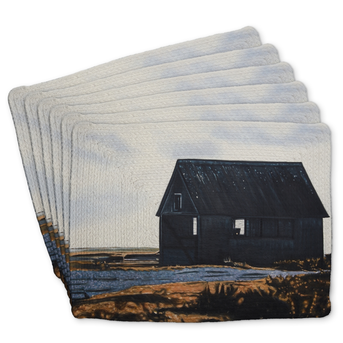 Picture of Begin Home Decor C6BP1418MABTRF 14 x 18 in. Abandoned Barn Braided Polyester Placemat for Home Decor - Set of 6