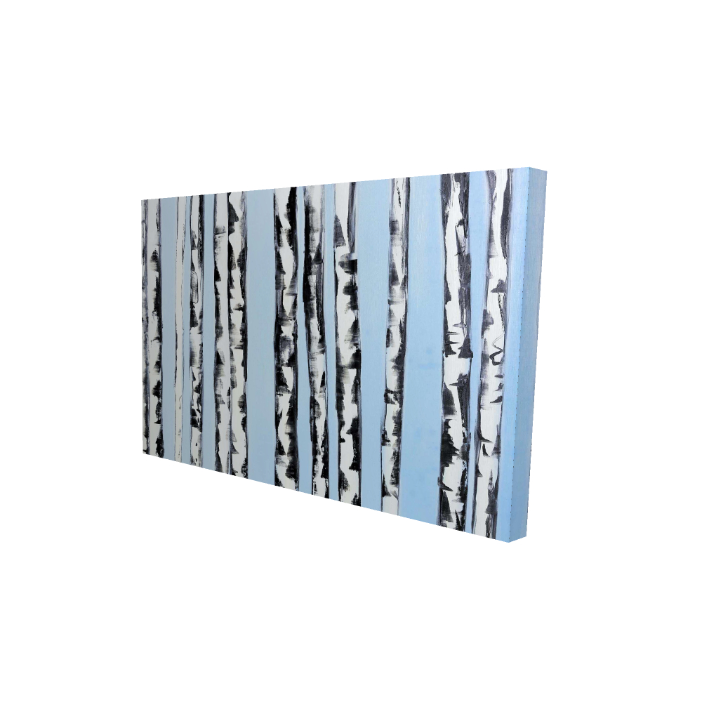 2080-2436-LA52 24 x 36 in. Birches on a Blue Background - Modern Blue Canvas Art