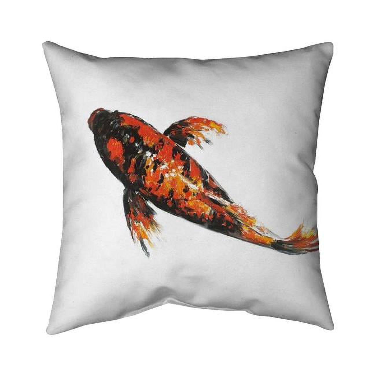 20 x 20 in. Red Butterfly Koi Fish-Double Sided Print Indoor Pillow