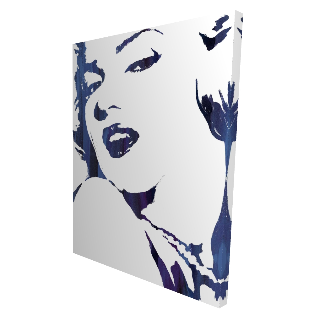 2080-4836-FI20-1 36 x 48 in. Marilyn Monroe in Blue - Retro White Canvas Home Decor