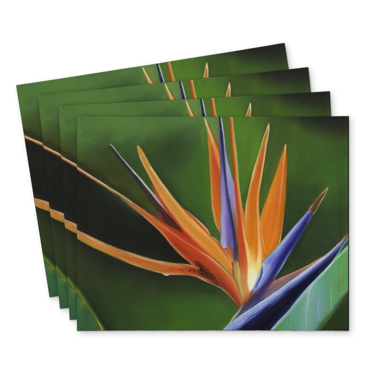 Picture of Begin Home Decor C4PP1418SYNQ74 14 x 18 in. Bird of Paradise Flower Polyester Placemat - Home Decor Accent - Set of 4