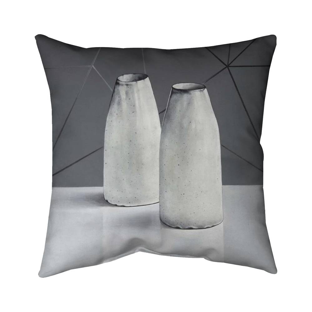 5543-2626-SL28 26 x 26 in. Vases Gray Poly Twill Throw for Stylish Home Decor - Soft & Cozy