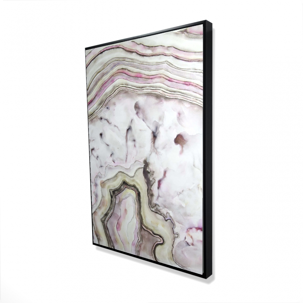2081-3624-MN2 24 x 36 in. Agate - Abstract Pink Framed Canvas for Home Decor - Art