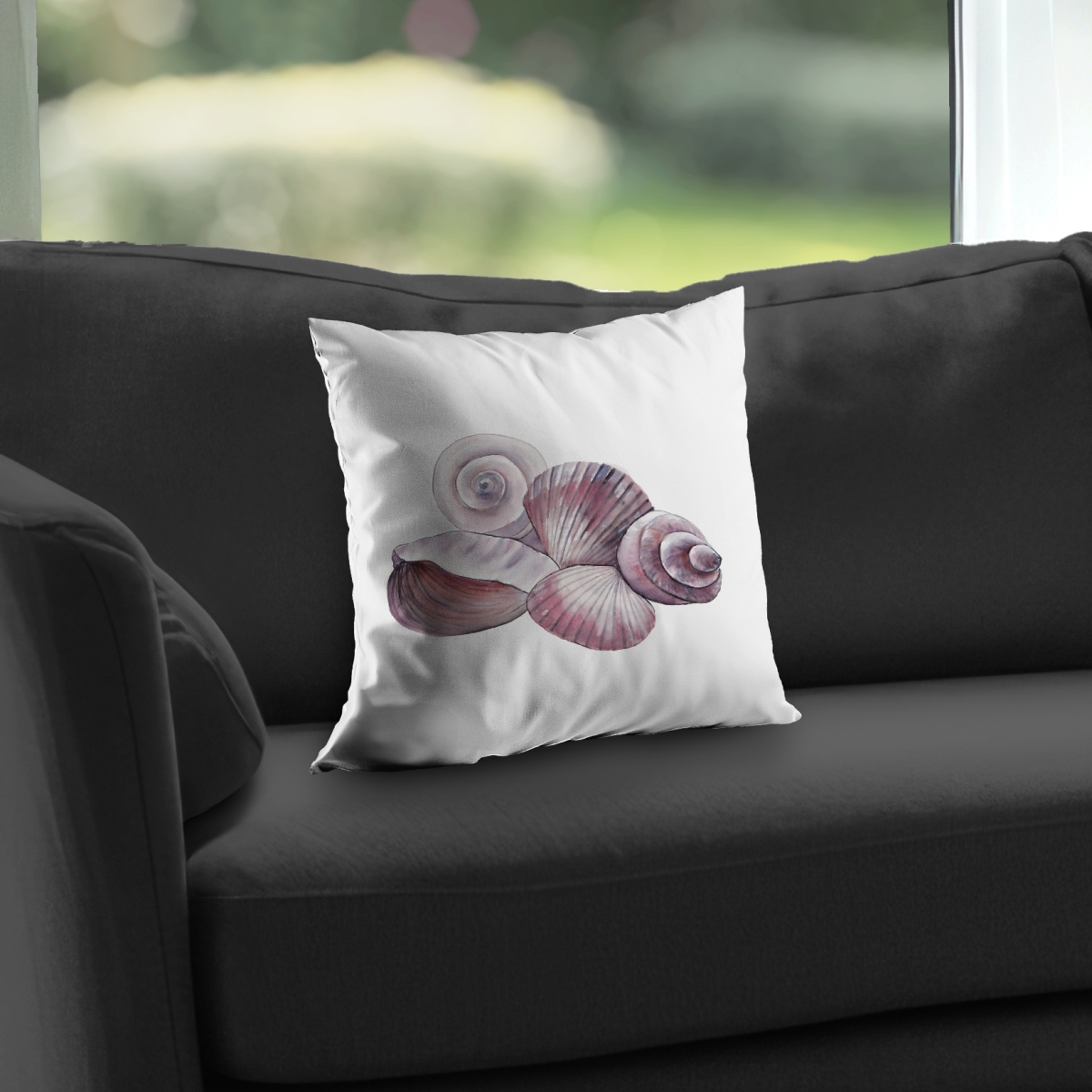 C1PC1414Z6JD8W 14 x 14 in. Seaside Shells - Coastal Marine Poly Twill Throw for Decor