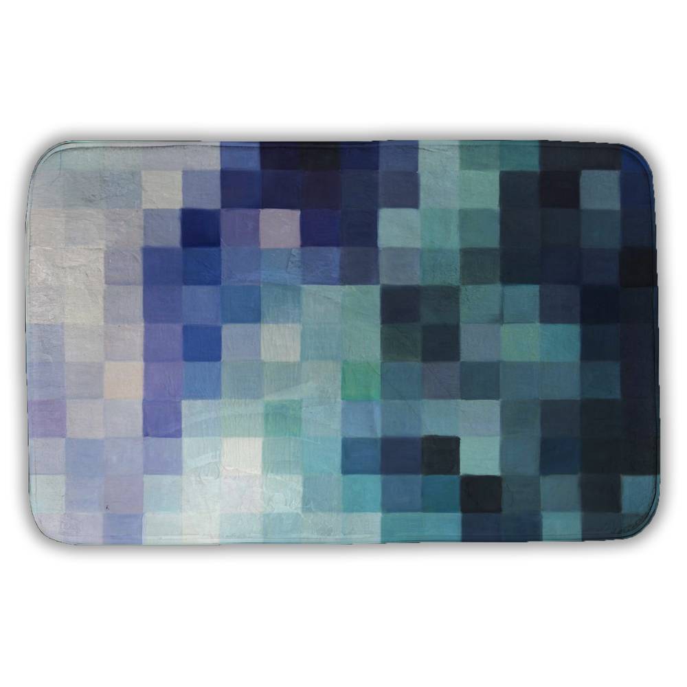 5930-3421-MI103 21 x 34 in. Pixelized Landscape - Mountains Blue Bath Mat for Home Decor