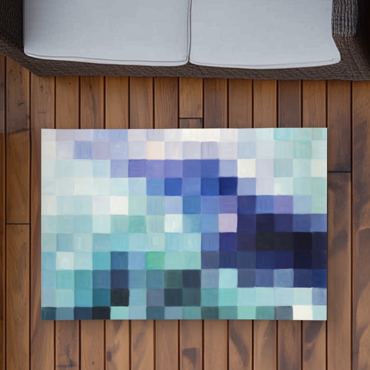 C1ROAR23CJRN48 2 x 3 ft. Pixelized Landscape - Shapes Patterns Outdoor Area Rug - Home Decor - Rectangle