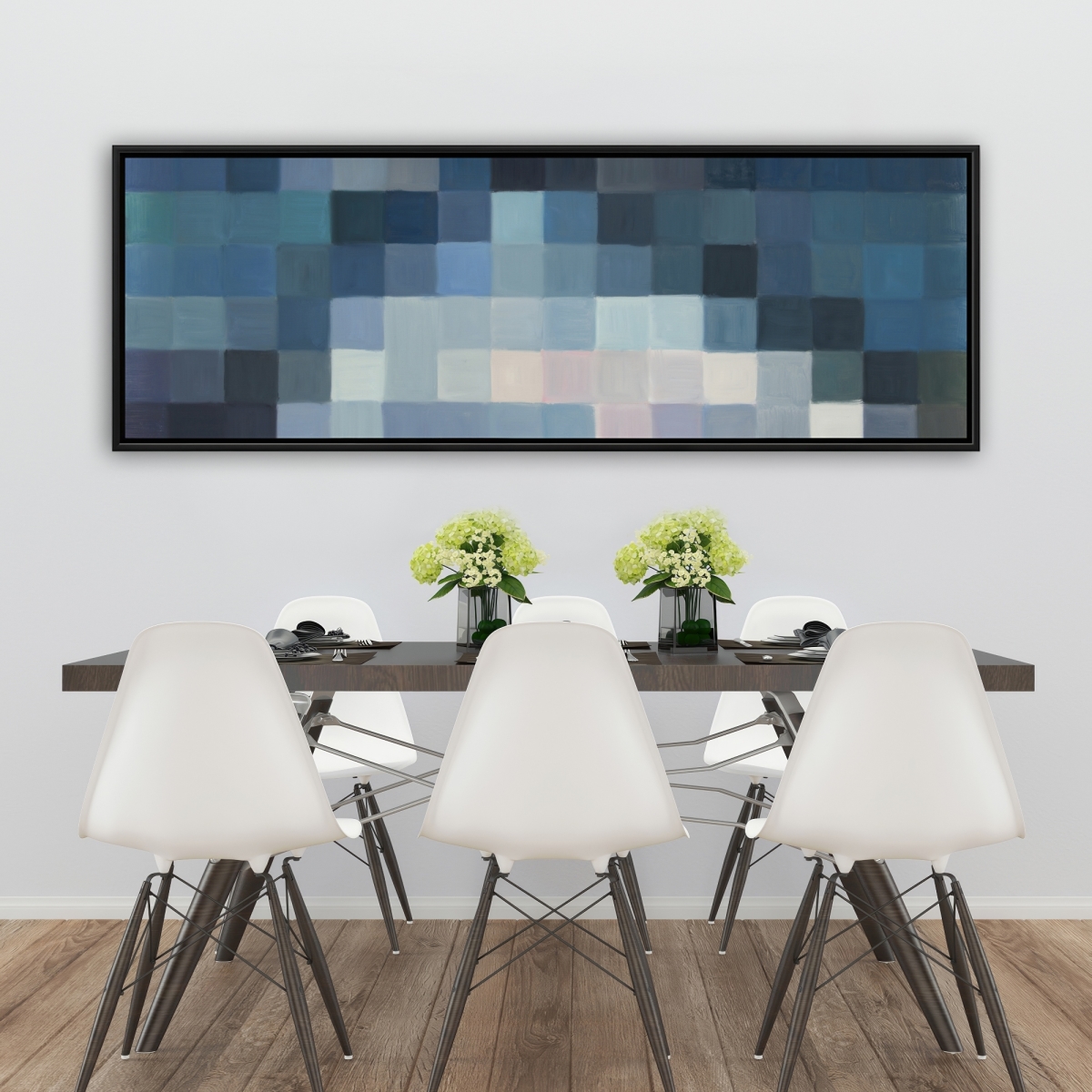 C1FC20606PCZ58 20 x 60 in. Pixelated Mountainous Landscape - Framed Canvas for Home Decor