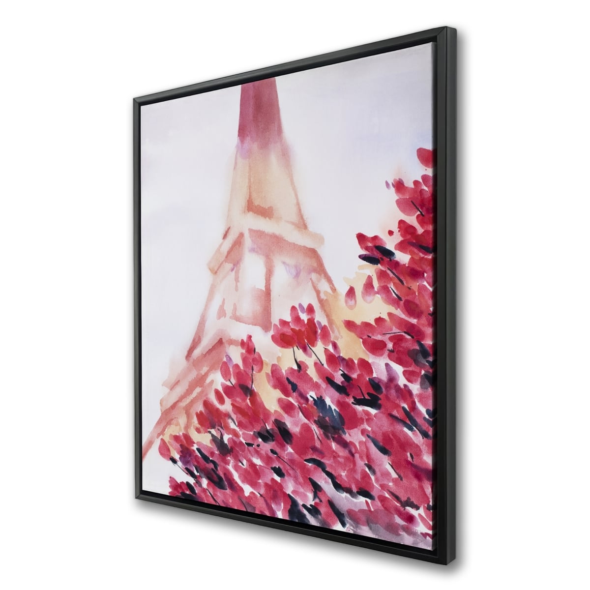 C1FC36482KXOZ7 36 x 48 in. Pink Eiffel Tower - Framed Canvas for Living Room Decor