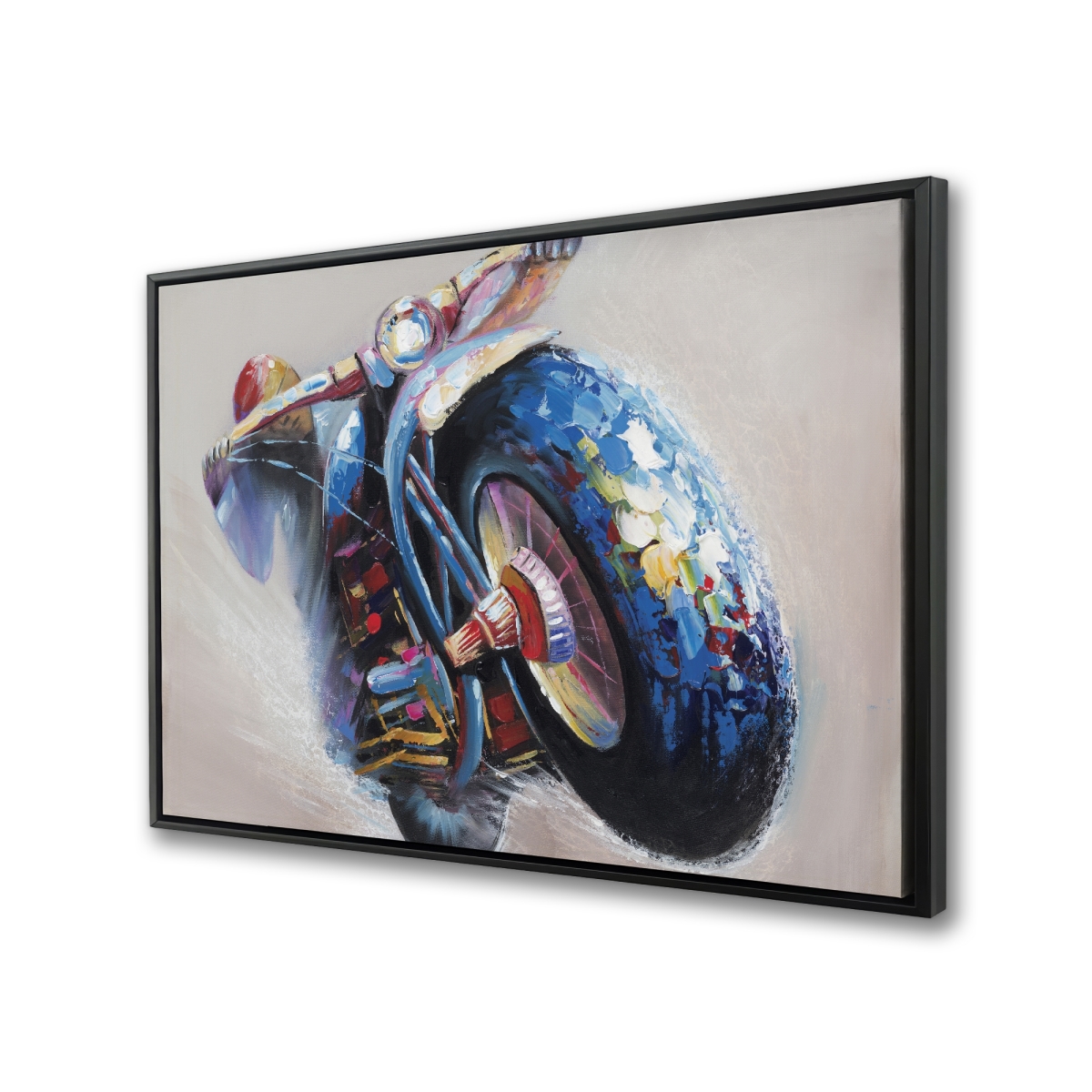C1FC2436GGU1KL 24 x 36 in. Motorcycle in Jump - Man Cave Framed Canvas Home Decor