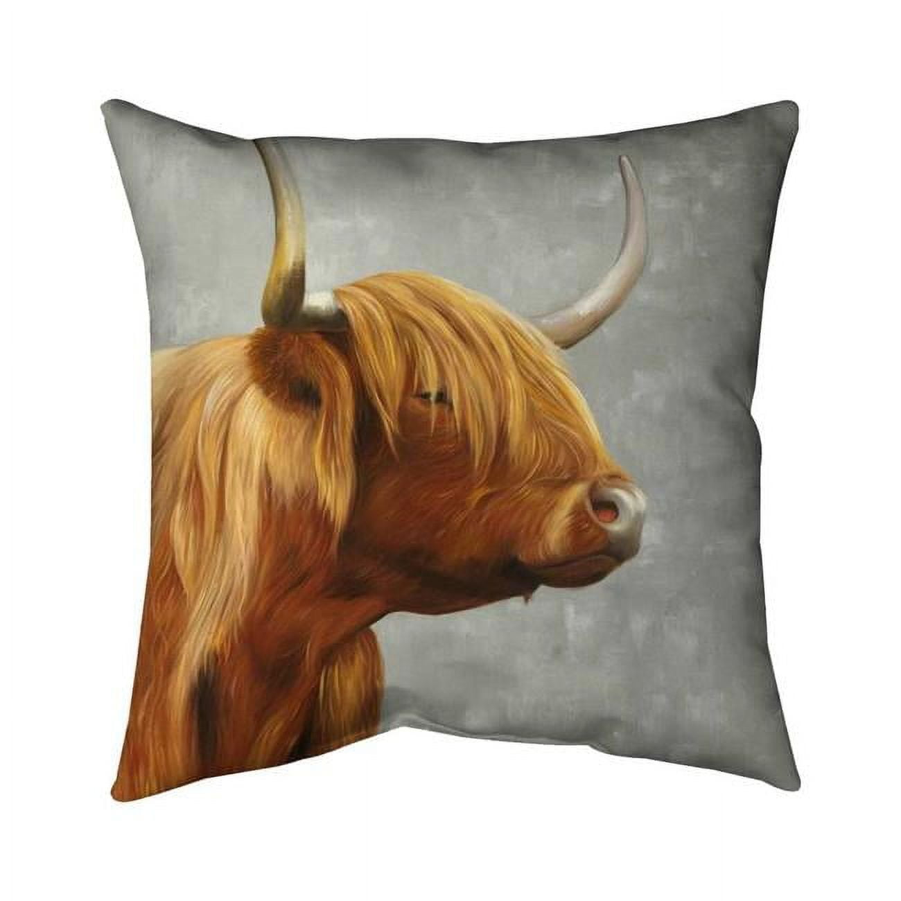 20 x 20 in. Beautiful Higland Cattle-Double Sided Print Indoor Pillow
